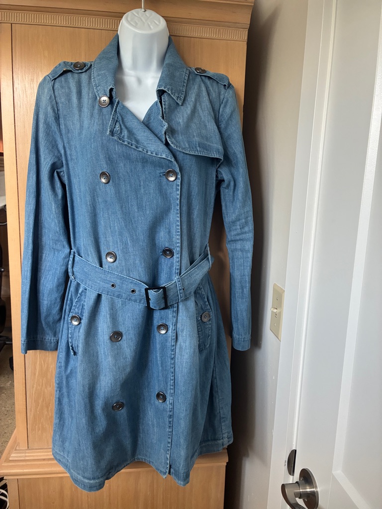 Max Jeans Light Blue Denim Trench With Belt